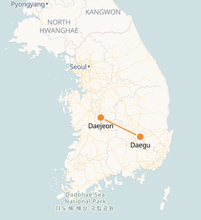 Daejeon to Daegu Train Route