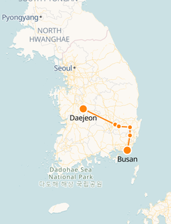 Busan to Daejeon Train Route