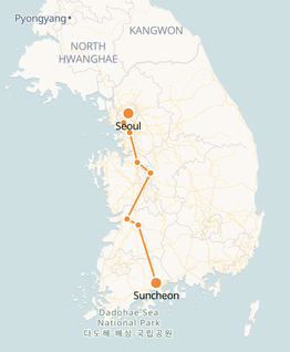 Seoul to Suncheon Train Route