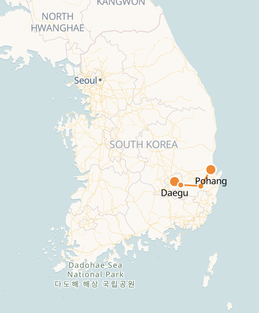 Daegu to Pohang Train Route
